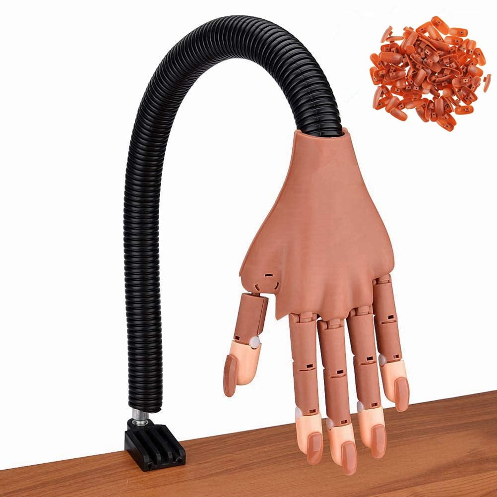 Upgrade Practice Hand for Acrylic Nails, Flexible Moveable Fake Hands, Manicure Trainng Hand Nail Kit for Beginners, Movable Nailfor Nail Manicure, Best Manicure DIY Print Practice Tool