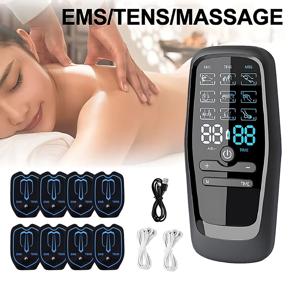 Ouwald TENS Unit Muscle Stimulator for Pain Management, EMS Dual Channel Pulse Massager with 8 Reusable Electrode Pads 9 Modes for Back Neck Pain Muscle Therapy, Wireless Tens