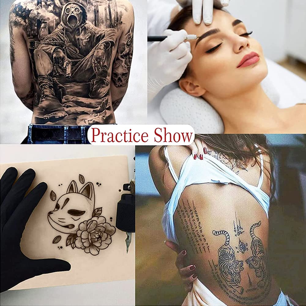 Blank Tattoo Practice Skin, Suerbeaty 10pcs 8x6in Practice Skin Tattoo Skin Practice Sheet for Beginners and Experienced Artists (Rubber Type)