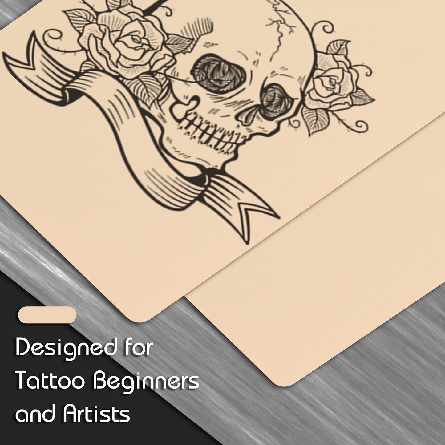 Tattoo Practice Skins with Transfer Paper - Suerbeaty 35Pcs Tattoo Fake Skin and Stencil Paper Kit Includes 25Pcs Tattoo Paper and 10Pcs Double Sided Tattoo Skin Practice for Beginners and Experienced