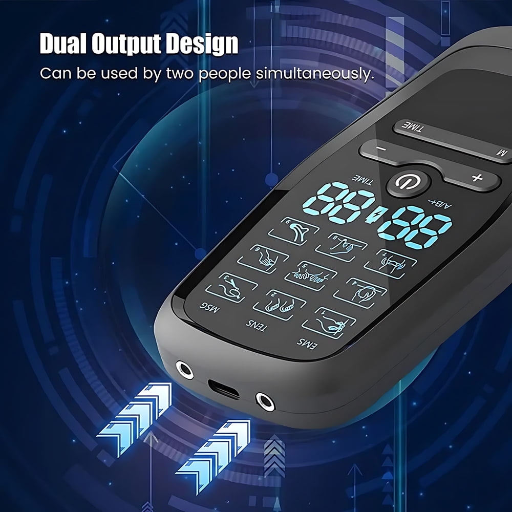 Ouwald TENS Unit Muscle Stimulator for Pain Management, EMS Dual Channel Pulse Massager with 8 Reusable Electrode Pads 9 Modes for Back Neck Pain Muscle Therapy, Wireless Tens