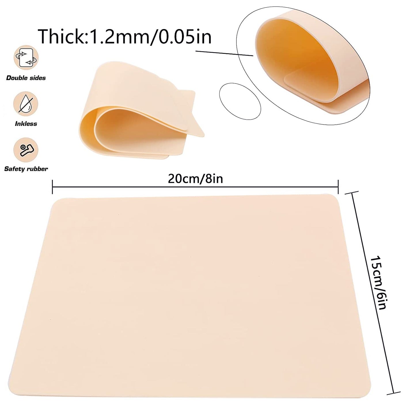 Blank Tattoo Practice Skin, Suerbeaty 10pcs 8x6in Practice Skin Tattoo Skin Practice Sheet for Beginners and Experienced Artists (Rubber Type)