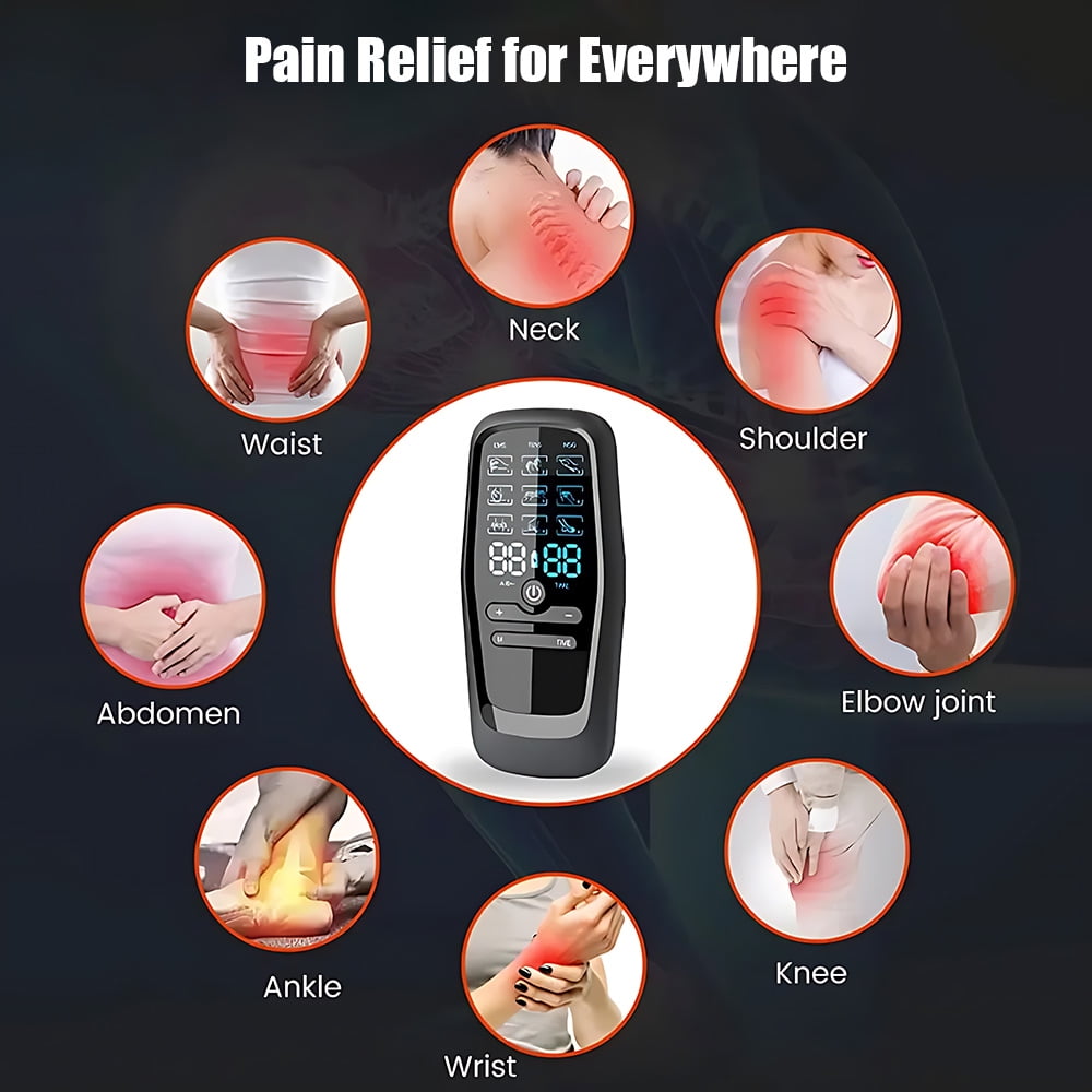 Ouwald TENS Unit Muscle Stimulator for Pain Management, EMS Dual Channel Pulse Massager with 8 Reusable Electrode Pads 9 Modes for Back Neck Pain Muscle Therapy, Wireless Tens