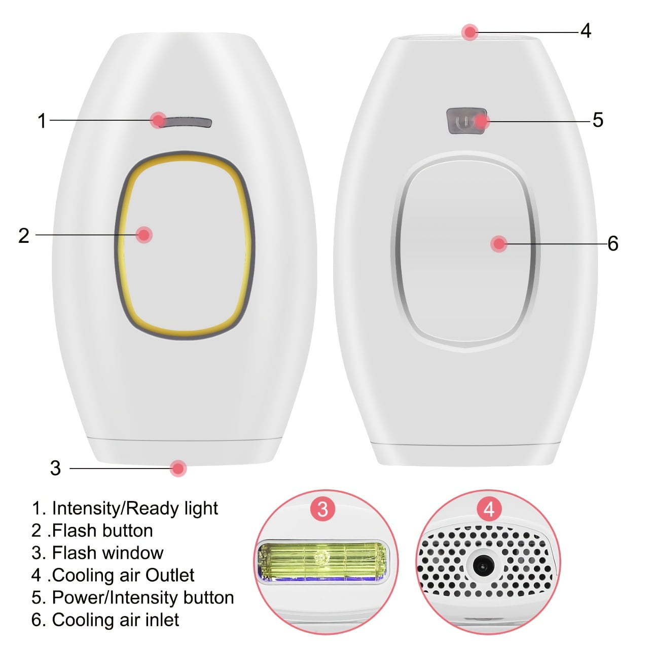 Portable IPL Painless Hair Removal Device For Home Use, Up To 999999 Flashes For Women And Men, Permanent Hair Removal On Armpits Back Legs Arms Face Bikini Line, Holiday Gift