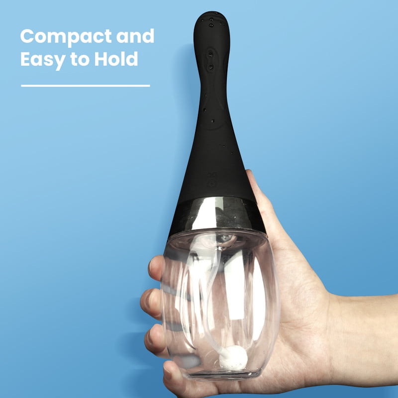 Automatic Electric Enema Bulb with 3 Speeds, Rechargeable Anti Back-Flow Enema Douche for Men Women Colon Cleansing, Silicone Douche Cleaner Enema Kit Douche Bottles 12oz