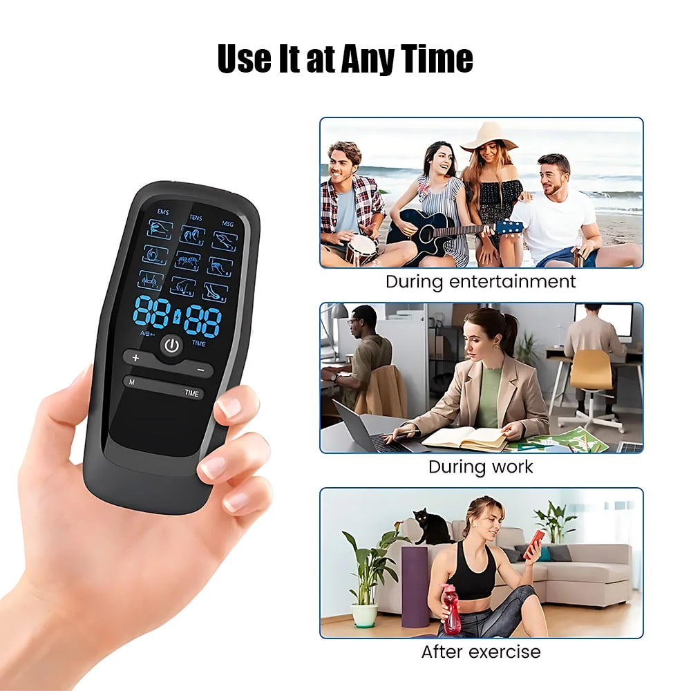 Ouwald TENS Unit Muscle Stimulator for Pain Management, EMS Dual Channel Pulse Massager with 8 Reusable Electrode Pads 9 Modes for Back Neck Pain Muscle Therapy, Wireless Tens