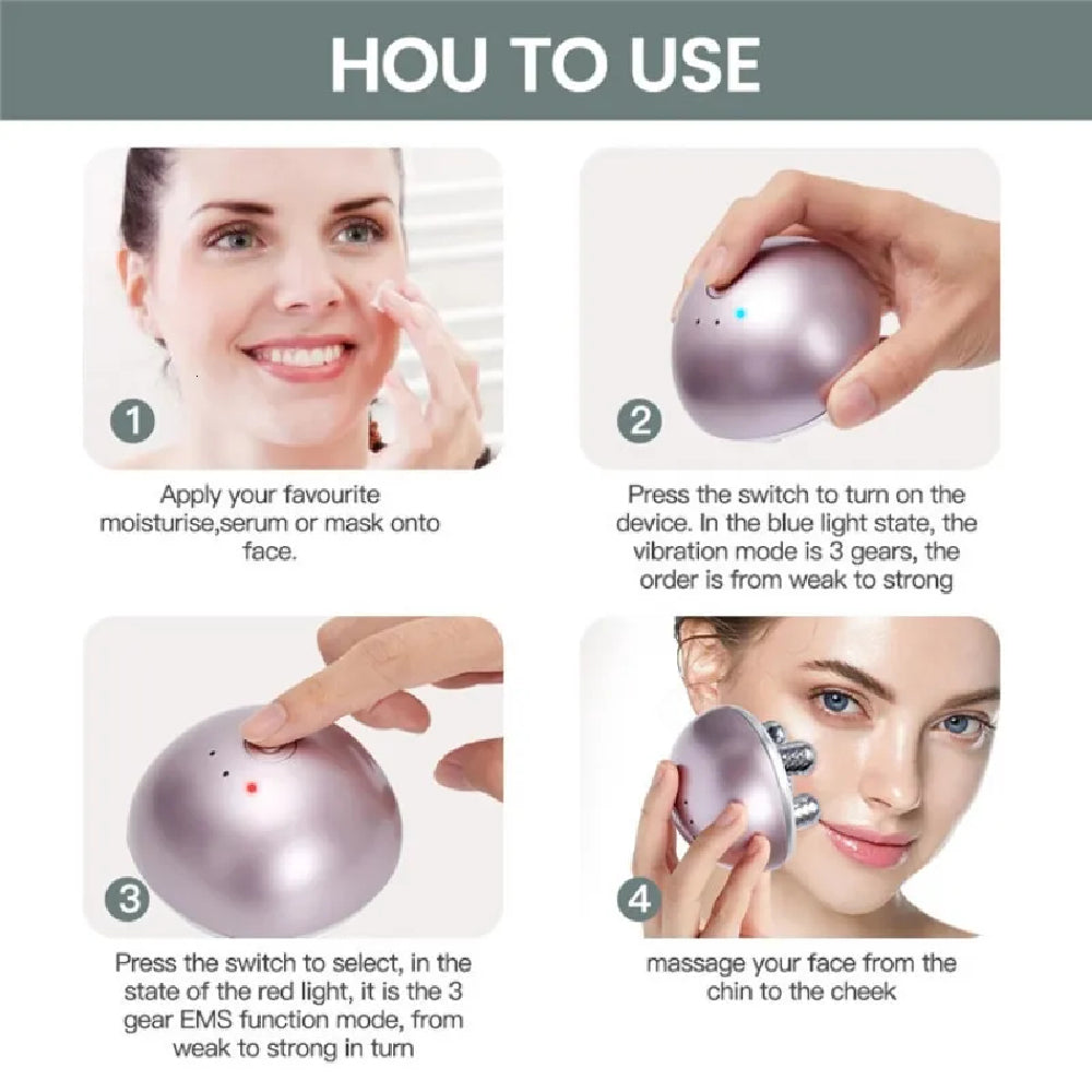 MultiFunctional Electric Face Massager Rotate Roller 4D Tightening Microcurrent Face Lift, Wrinkle Remover, Anti-Aging, Skin Care Massage EMS Beauty Devices