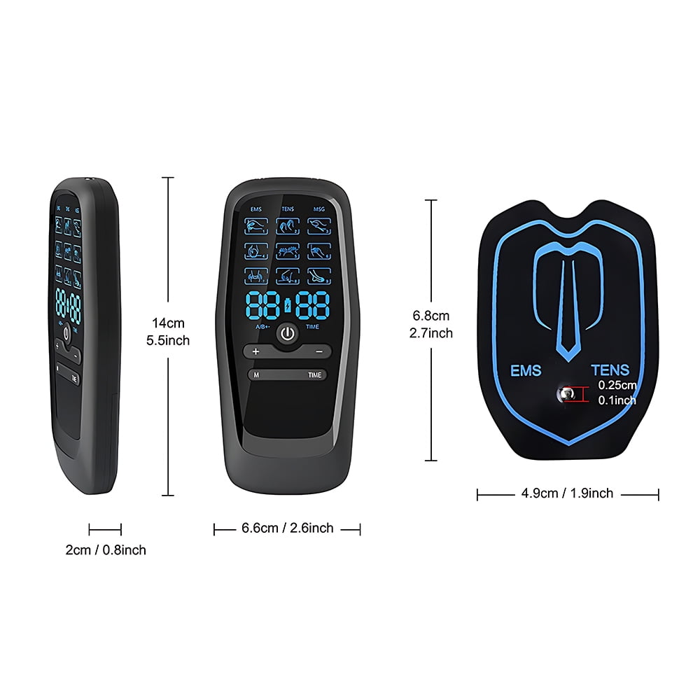 Ouwald TENS Unit Muscle Stimulator for Pain Management, EMS Dual Channel Pulse Massager with 8 Reusable Electrode Pads 9 Modes for Back Neck Pain Muscle Therapy, Wireless Tens