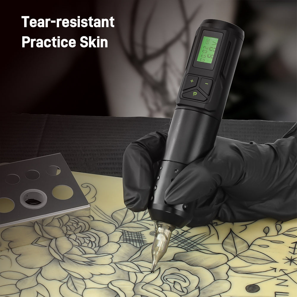 Sextupole Pro Tättooing Gun, Wireless Tättooed Machine with LED Display, Rechargeable 1800mAh Battery Cordless Rotary Tättooing Pen for Artists and Beginners