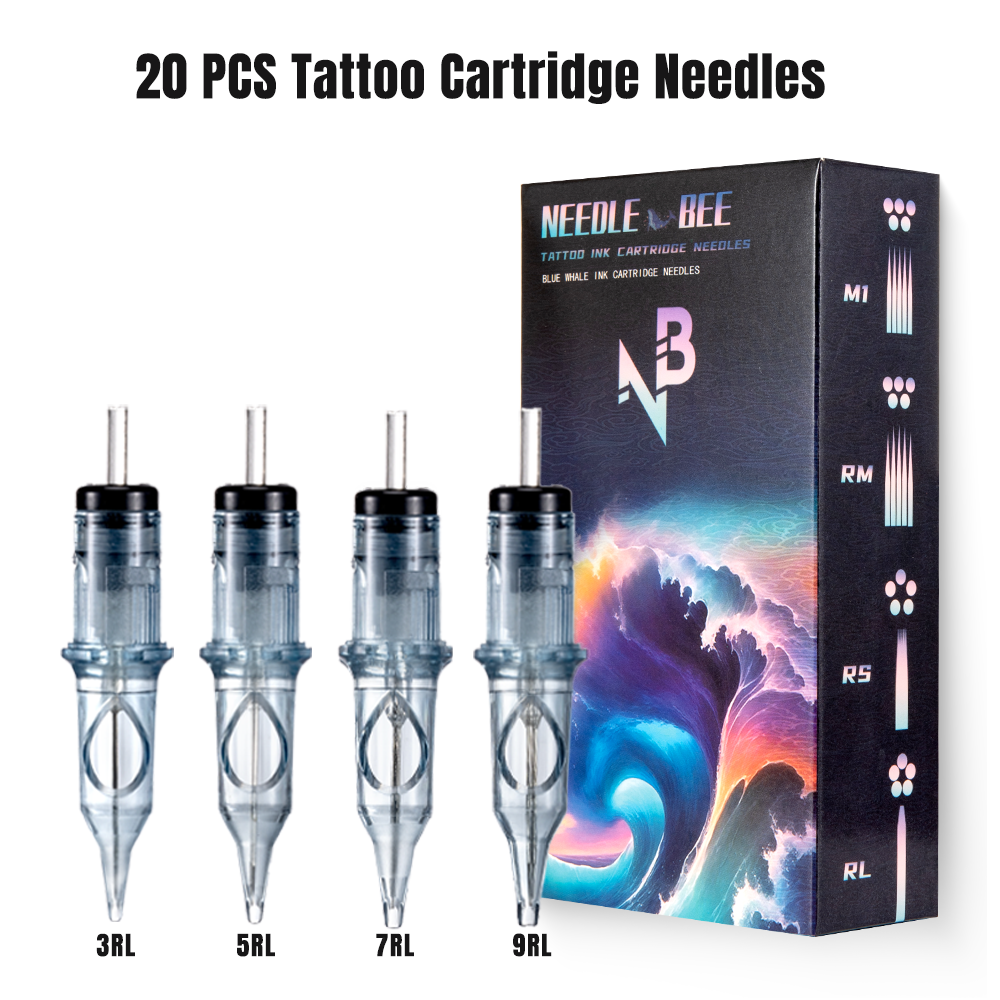 Mieauty 20Pcs Disposable Cartridges Round Liner Tips Mix 3RL 5RL 7RL 9RL for (20pcs #12 Standard RL)