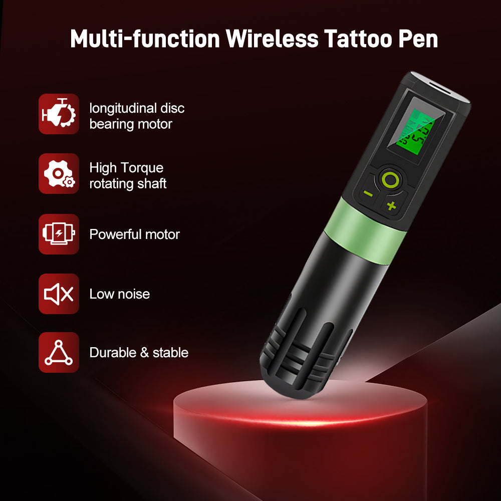 Sextupole Pro Tättooing Gun, Wireless Tättooed Machine with LED Display, Rechargeable 1800mAh Battery Cordless Rotary Tättooing Pen for Artists and Beginners