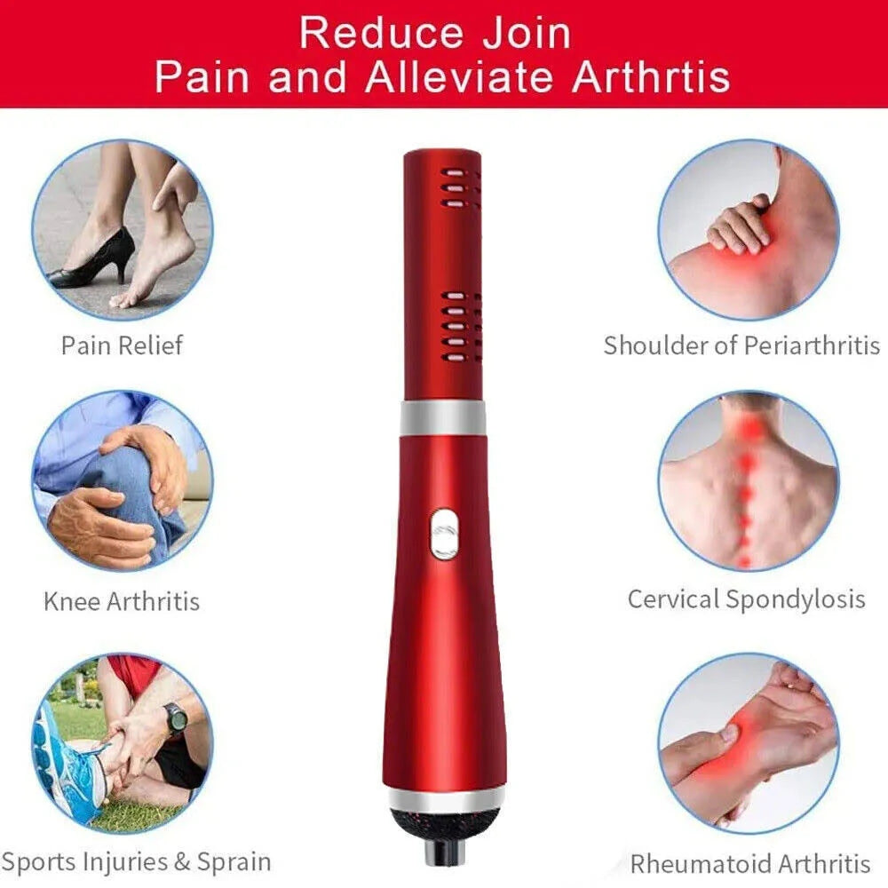 Mieauty Terahertz Therapy Devices Thz Blower Wand Healthy Physiotherapy Plates Electric Heating Therapy Massage Wand -Red