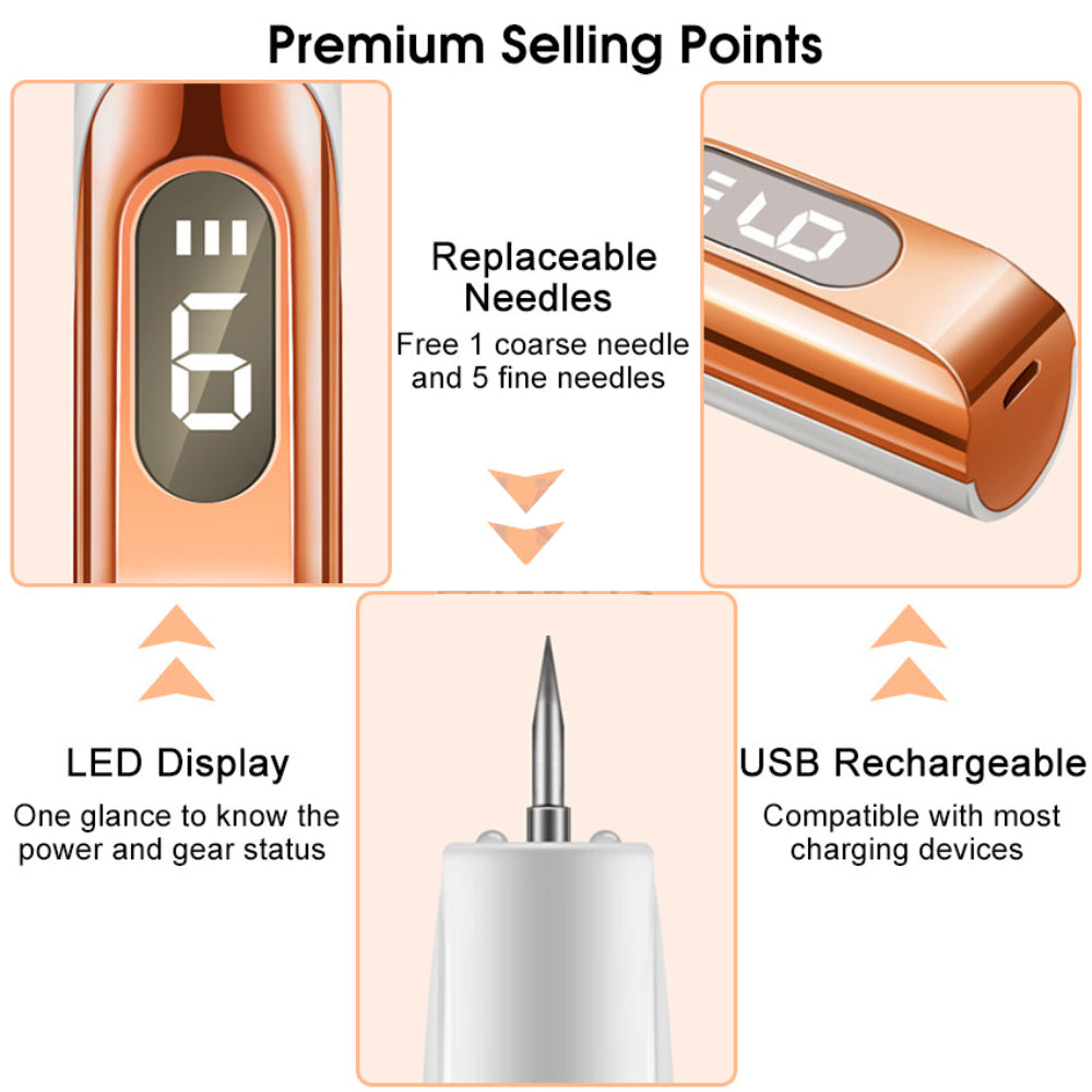 Ouwald Plasma Mole Removal Pen with 9 Modes Adjustment, Portable Freckle Wart Removal Pen Dark Remover For Face Tag Skin Care Blackhead Removers, Rose Gold