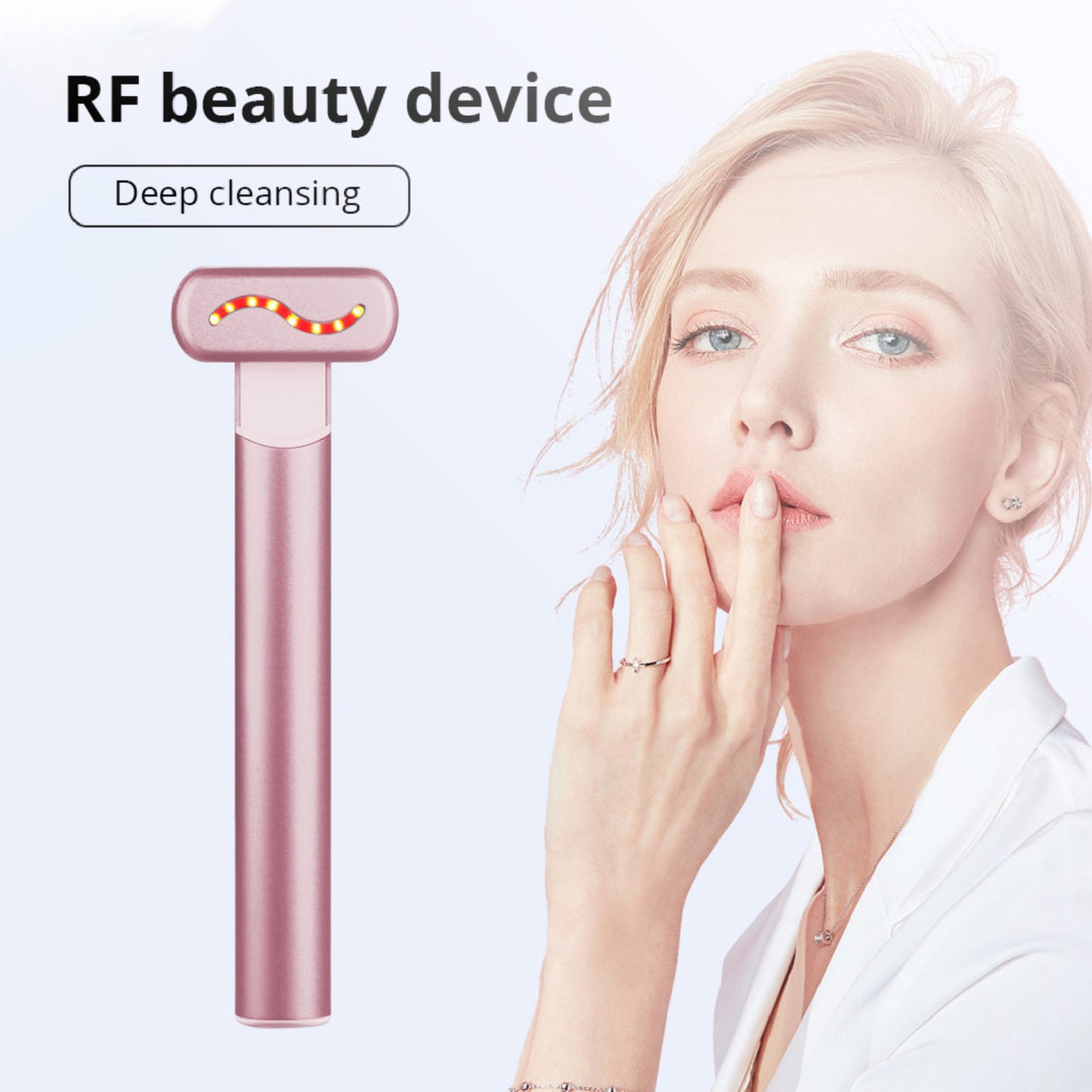 4 in 1 Multifunctional Red & Blue Light Skin Rejuvenation Anti-Wrinkle Cooling Warming Phonton Skin Care Beauty Device EMS Microcurrent Sonic Vibration Magnetic Heat Massage Wand