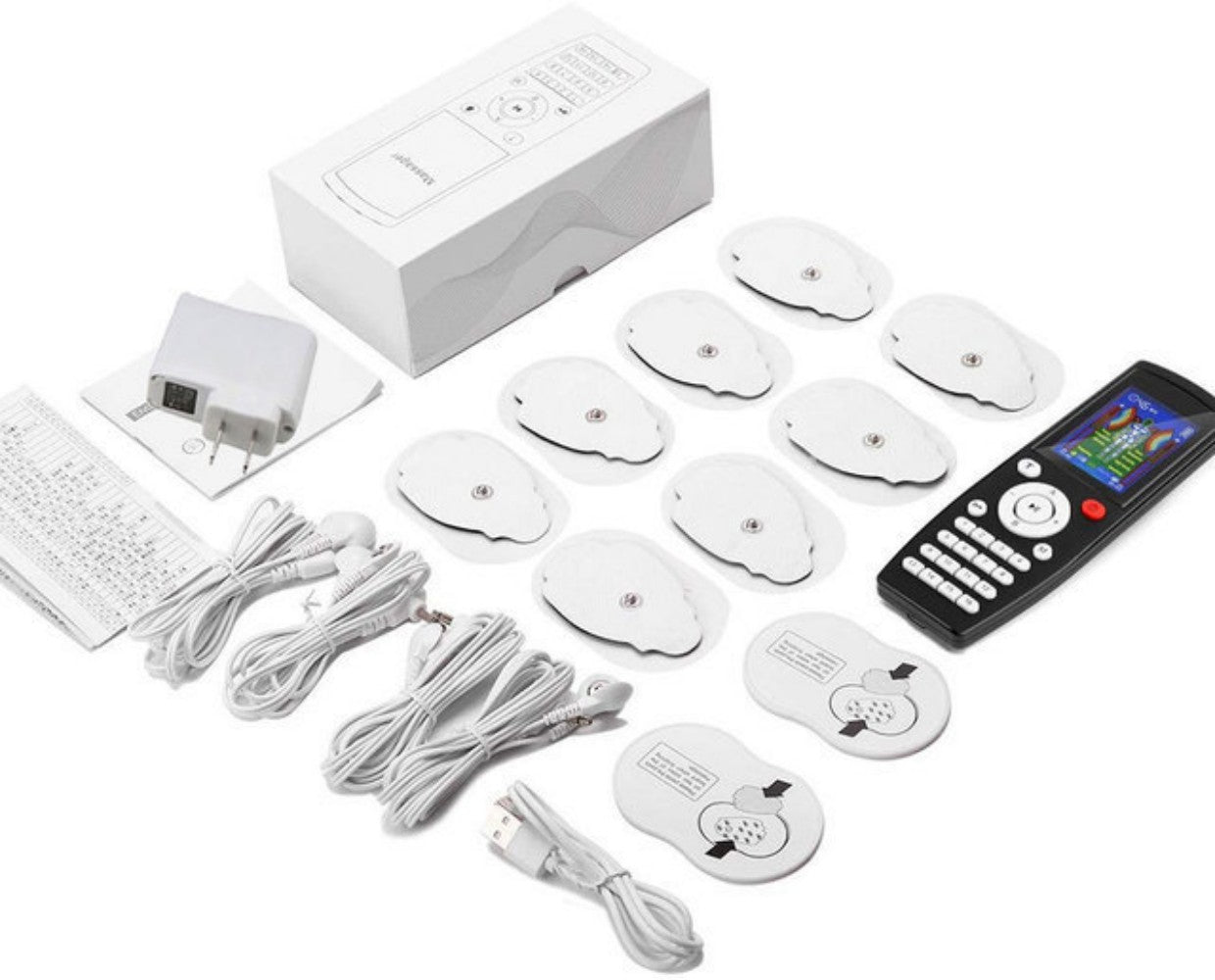 Rechargeable TENS Unit Muscle Stimulator, EMS Electric Pain relief Pulse Massager with 8 Reusable Electrode Pads 16 Modes 20 Intensities Levels for Back & Neck Pain Relie,Muscle Pain Therapy,Sciatica