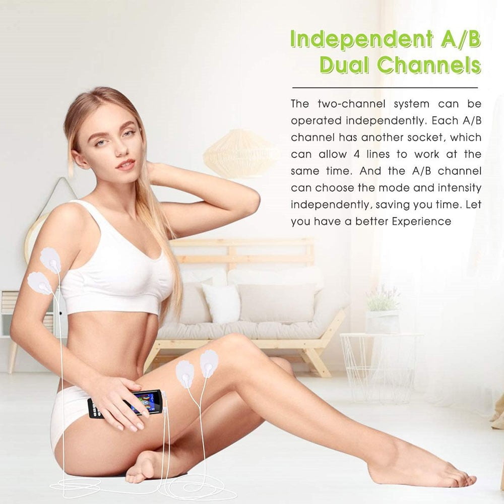 Rechargeable TENS Unit Muscle Stimulator, EMS Electric Pain relief Pulse Massager with 8 Reusable Electrode Pads 16 Modes 20 Intensities Levels for Back & Neck Pain Relie,Muscle Pain Therapy,Sciatica