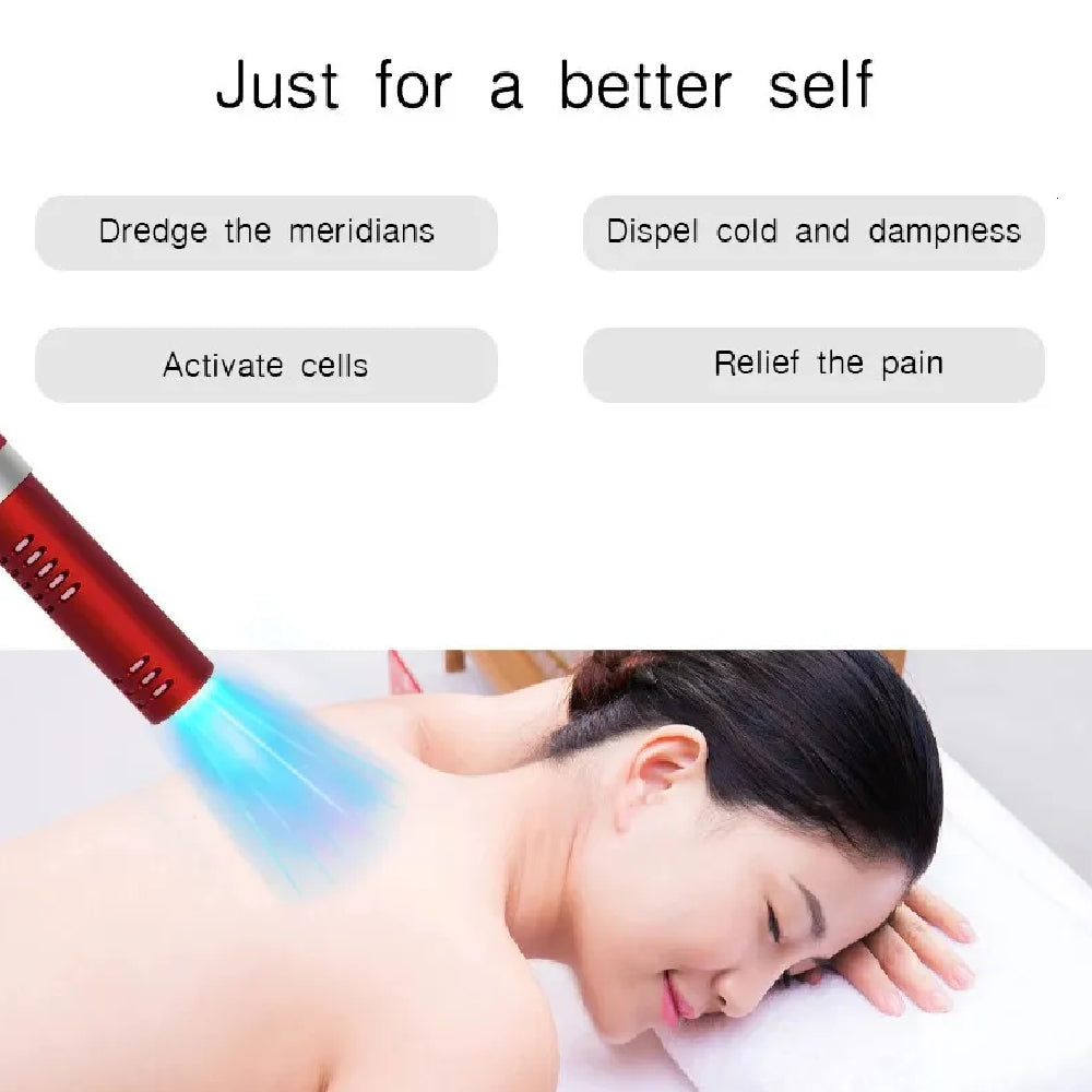 Mieauty Terahertz Therapy Devices Thz Blower Wand Healthy Physiotherapy Plates Electric Heating Therapy Massage Wand -Red
