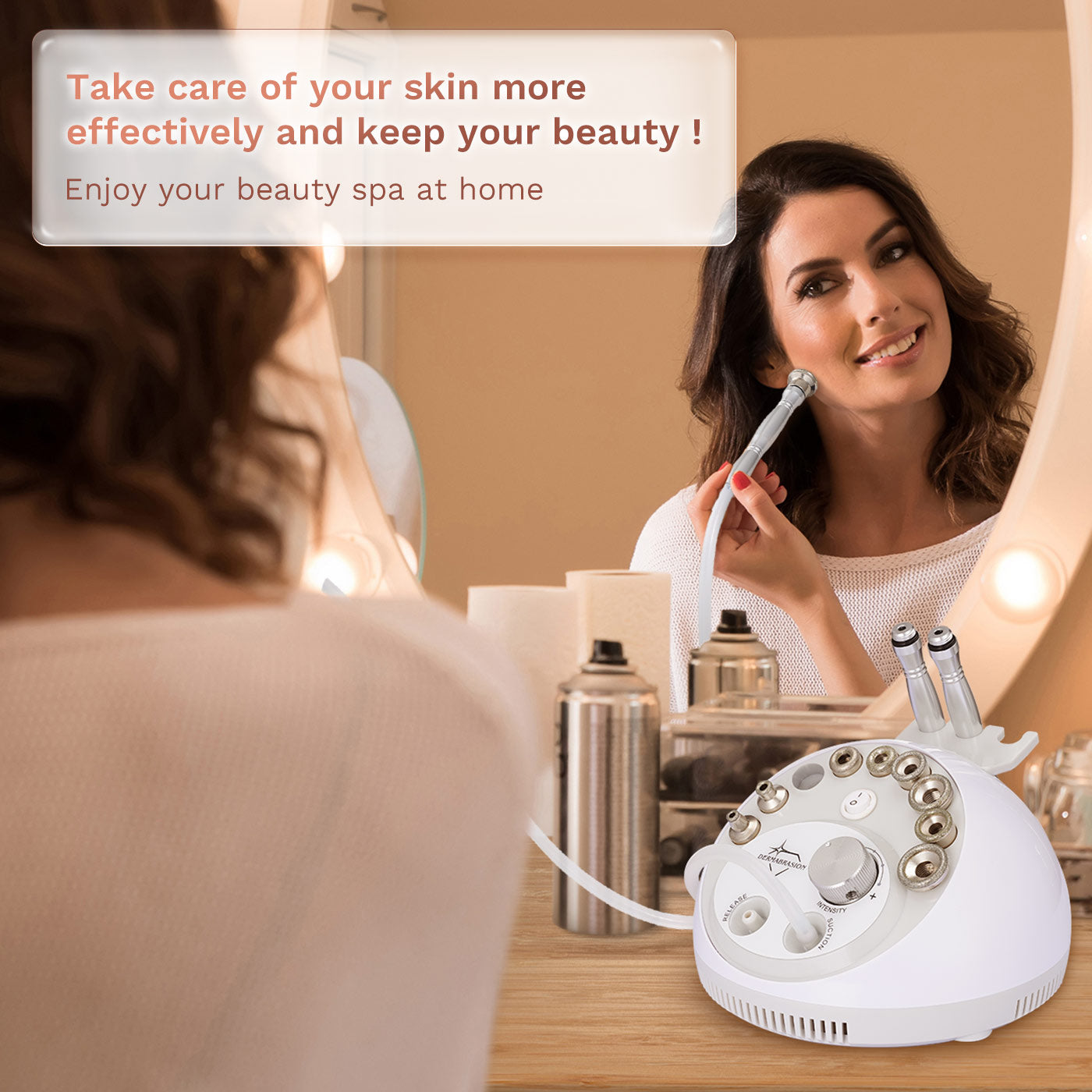 Mieauty Diamond Microdermabrasion Machine Facial Peel, Vacuum Suction, Portable Home Skincare Tool Suitable for All Skin Types, Professional Grade Results Rejuvenate Your Skin
