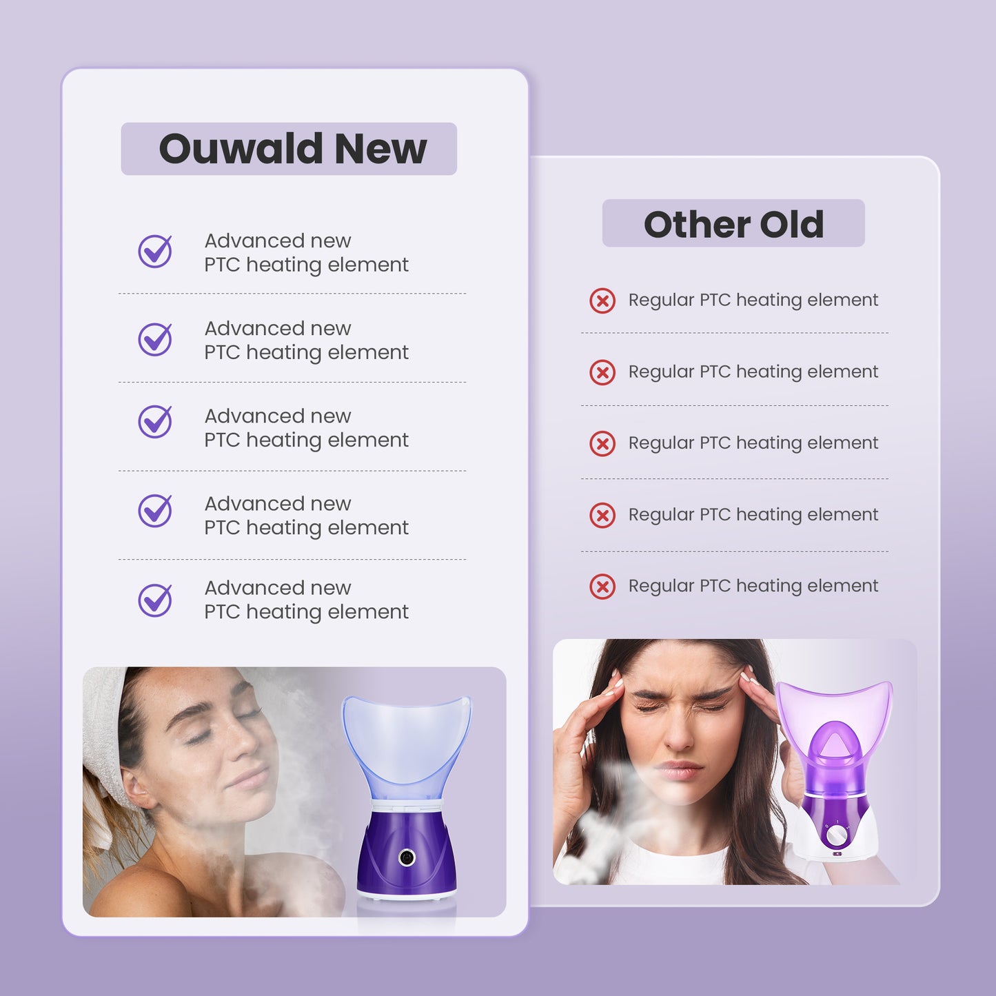 Ouwald Facial Steamer, Nano Ionic Face Steamer for SKin Moisturizing Home Spa with Headband, Face Brush & Blackhead Removal Kit