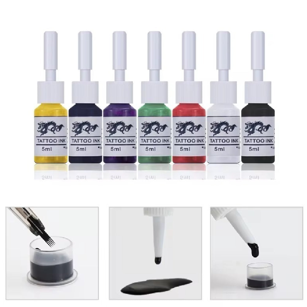 Pro Complete Tättooed Kit - Two Tättooing Machines Gun with Power Supply, Color Inks ,10pcs Nedles Grips Tips Practice Skins - Tättooed Machines Set for Beginners & Tättooed Aritsts