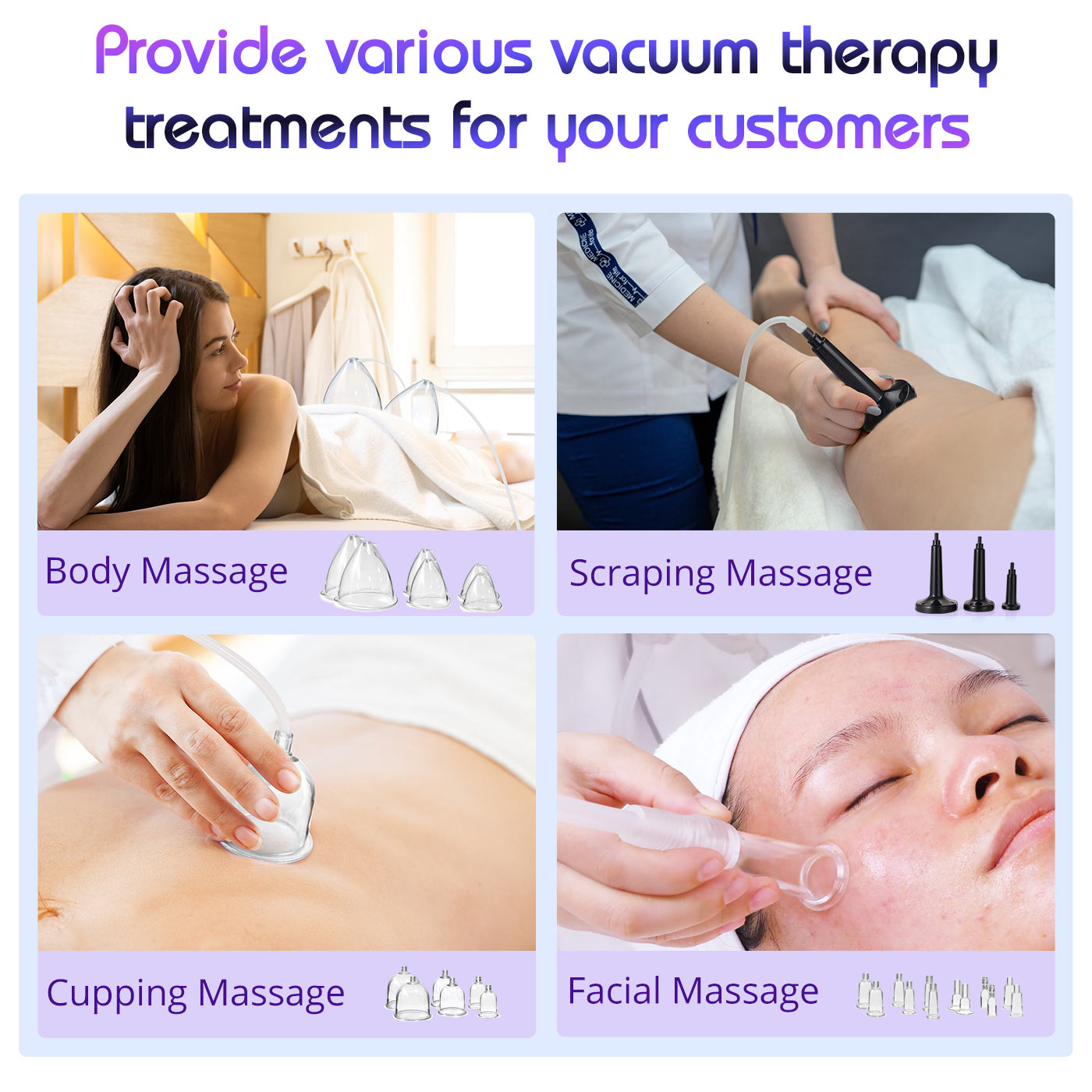 Mieauty Vacuum Cupping Therapy Sets with 30 Cups and 3 Pumps, Adjustable Suction and 6 Modes Vacuum Therapy Machines