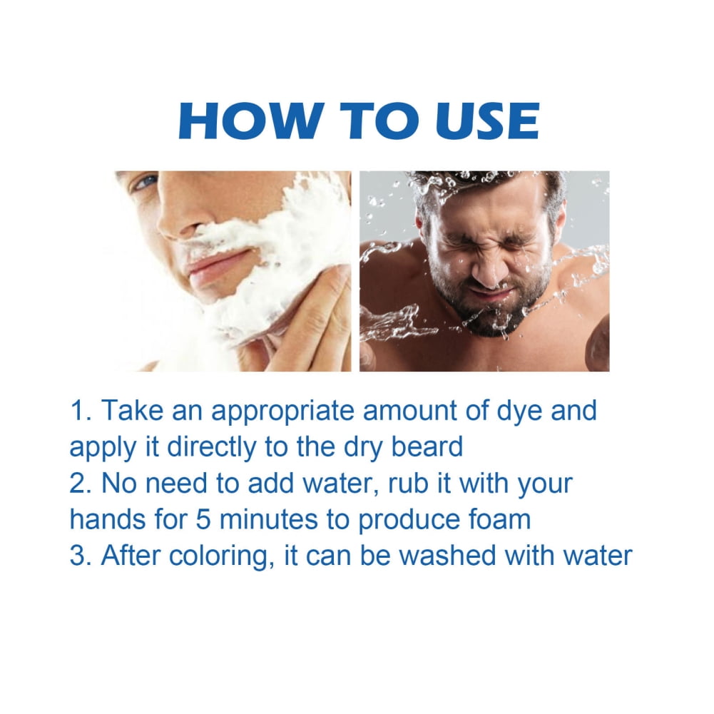 Mieauty Beard and Hair Color Dye Shampoo for Men Permanent Darkening Hair Coloring, Long Lasting, 100ml, Black
