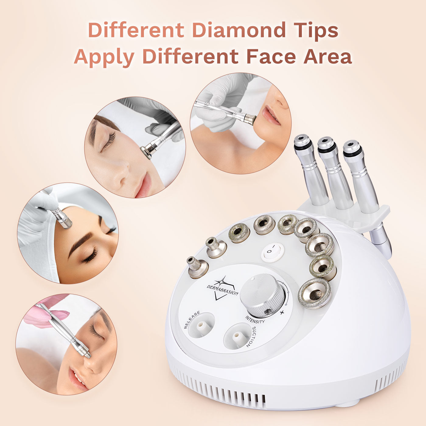 Mieauty Diamond Microdermabrasion Machine Facial Peel, Vacuum Suction, Portable Home Skincare Tool Suitable for All Skin Types, Professional Grade Results Rejuvenate Your Skin