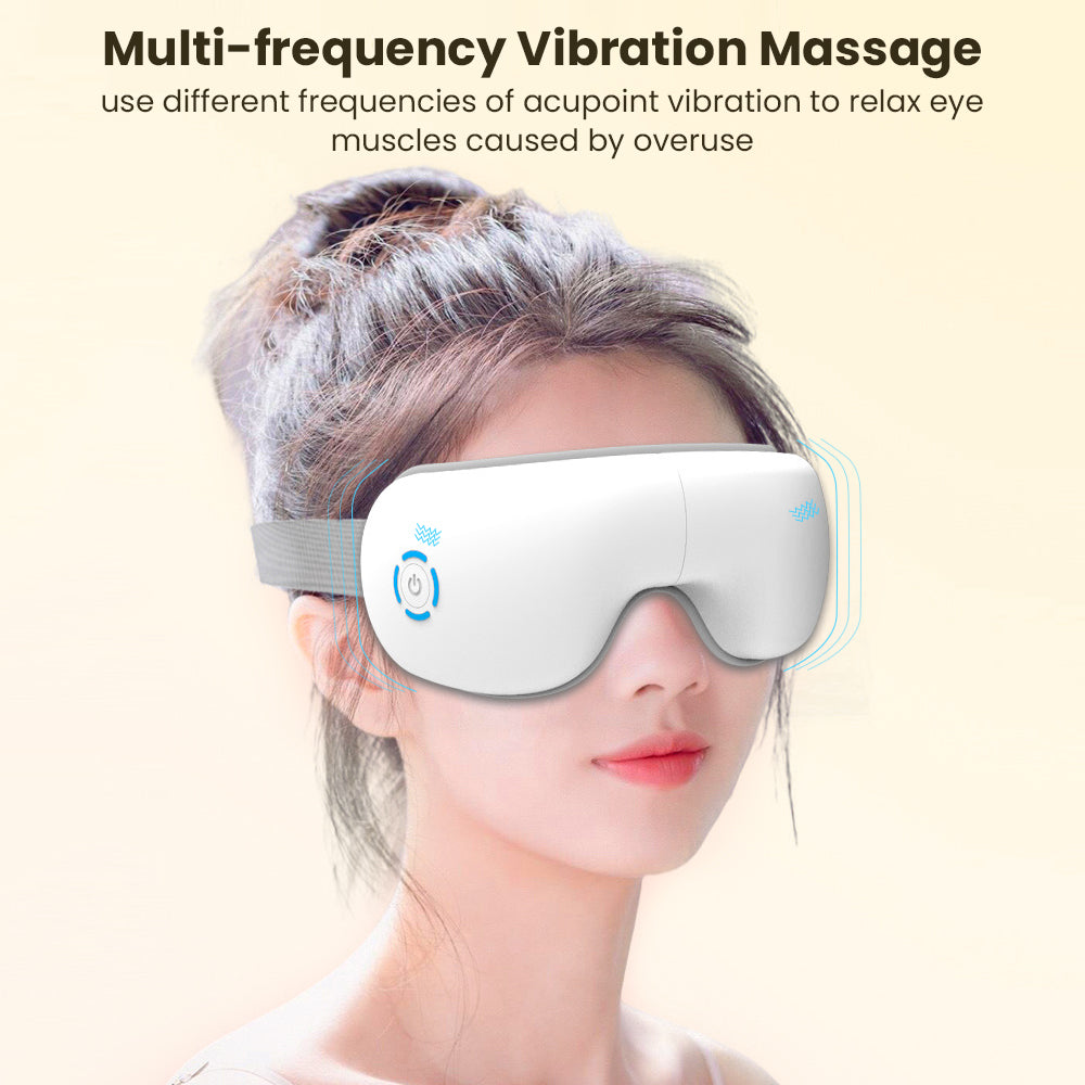 Ouwald Eye Massager with Heat & Bluetooth Music, Rechargeable Vibrating Eye Mask Electric Eye Massager for Eye Relax Reduce Eye Strain Dark Circles Dry Eye Improve Sleep, Gifts for Women Men