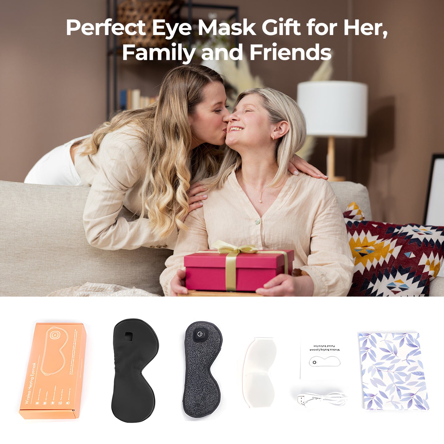 Ouwald Cordless Heated Eye Mask for Dry Eyes, Blepharitis, Stye Relax Eye Strain, Electric Warm Eye Mask for Sleeping, Black