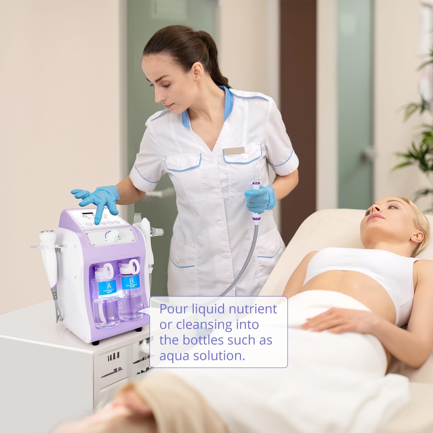 Mieauty Hydro-Facial Machine 6 in 1 Multifunctional Hydrogen Oxygen Facial Hydro Machine Microcurrent Hot Cold Skin Care Hydro-Dermabrasion Facial Microdermabrasion Beauty Machine Blackhead Remove