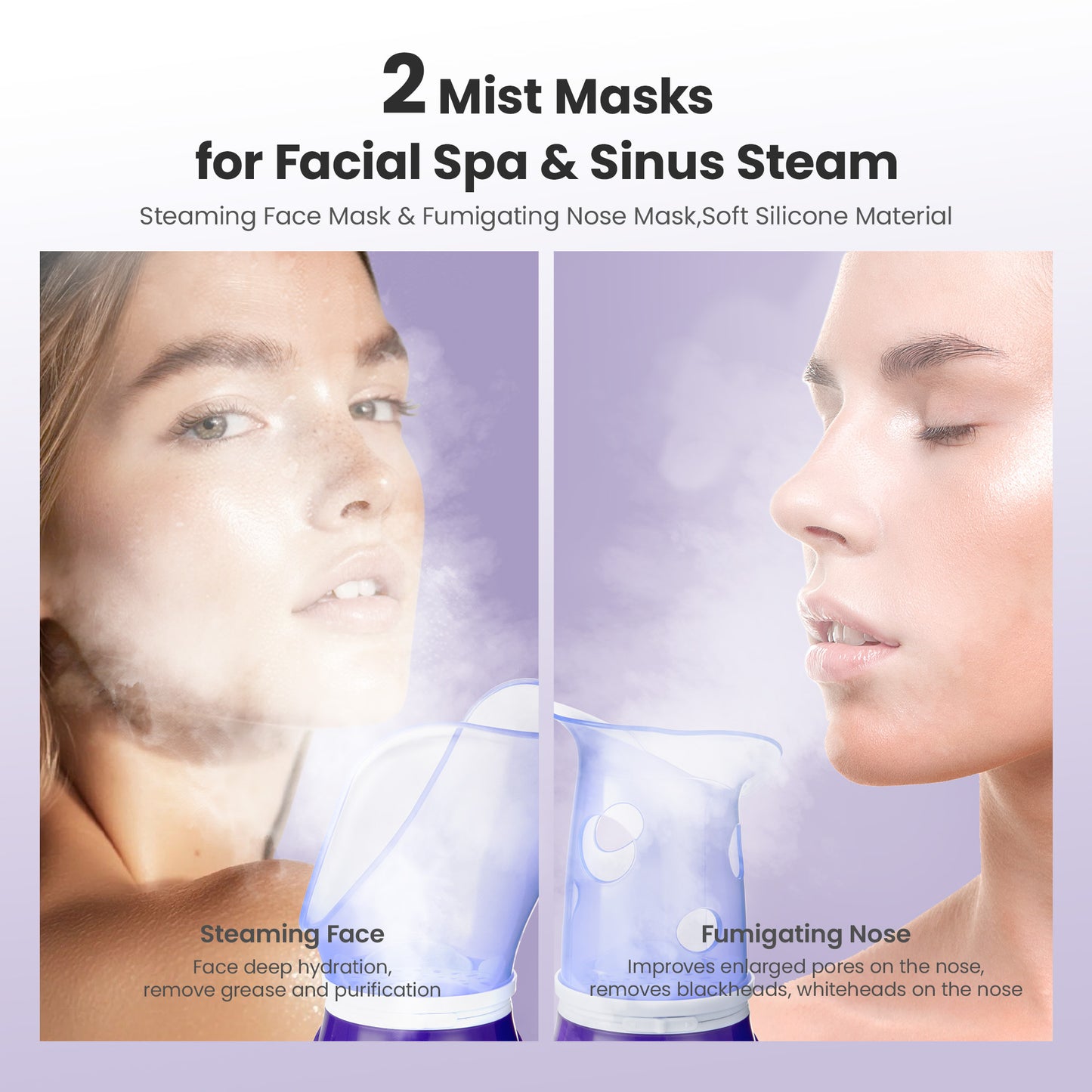 Ouwald Facial Steamer, Nano Ionic Face Steamer for SKin Moisturizing Home Spa with Headband, Face Brush & Blackhead Removal Kit
