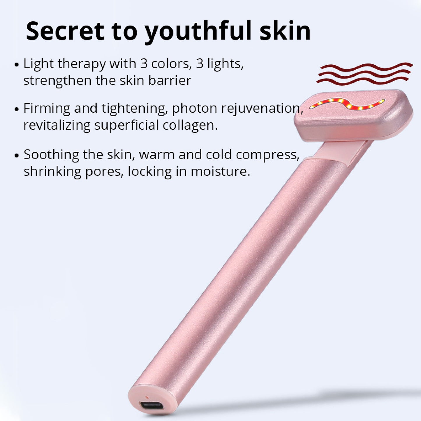 4 in 1 Multifunctional Red & Blue Light Skin Rejuvenation Anti-Wrinkle Cooling Warming Phonton Skin Care Beauty Device EMS Microcurrent Sonic Vibration Magnetic Heat Massage Wand