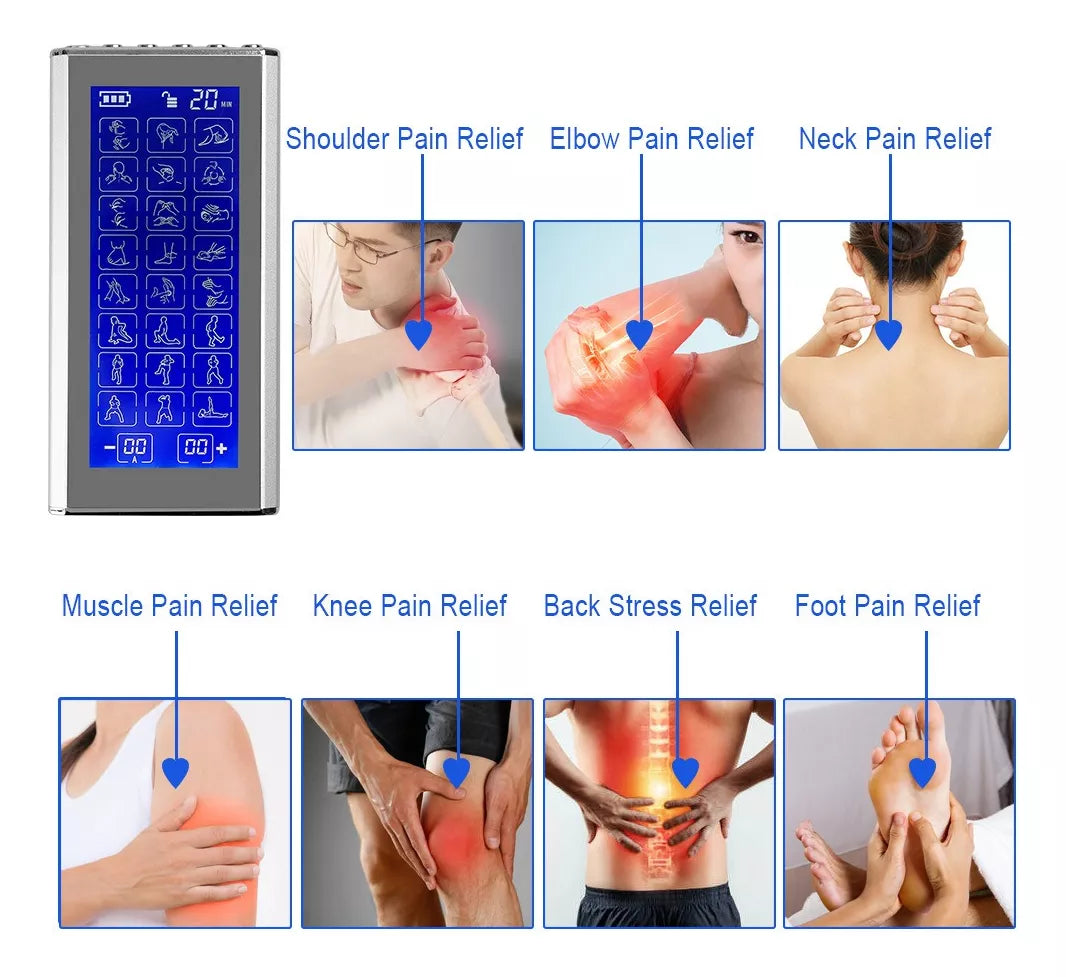 Mieauty TENS Unit Rechargeable Muscle Stimulator EMS Dual Channel with 10 Reusable Electrode Pads 36 Modes for Back Neck Pain Muscle Therapy Pain Management Pulse Massager