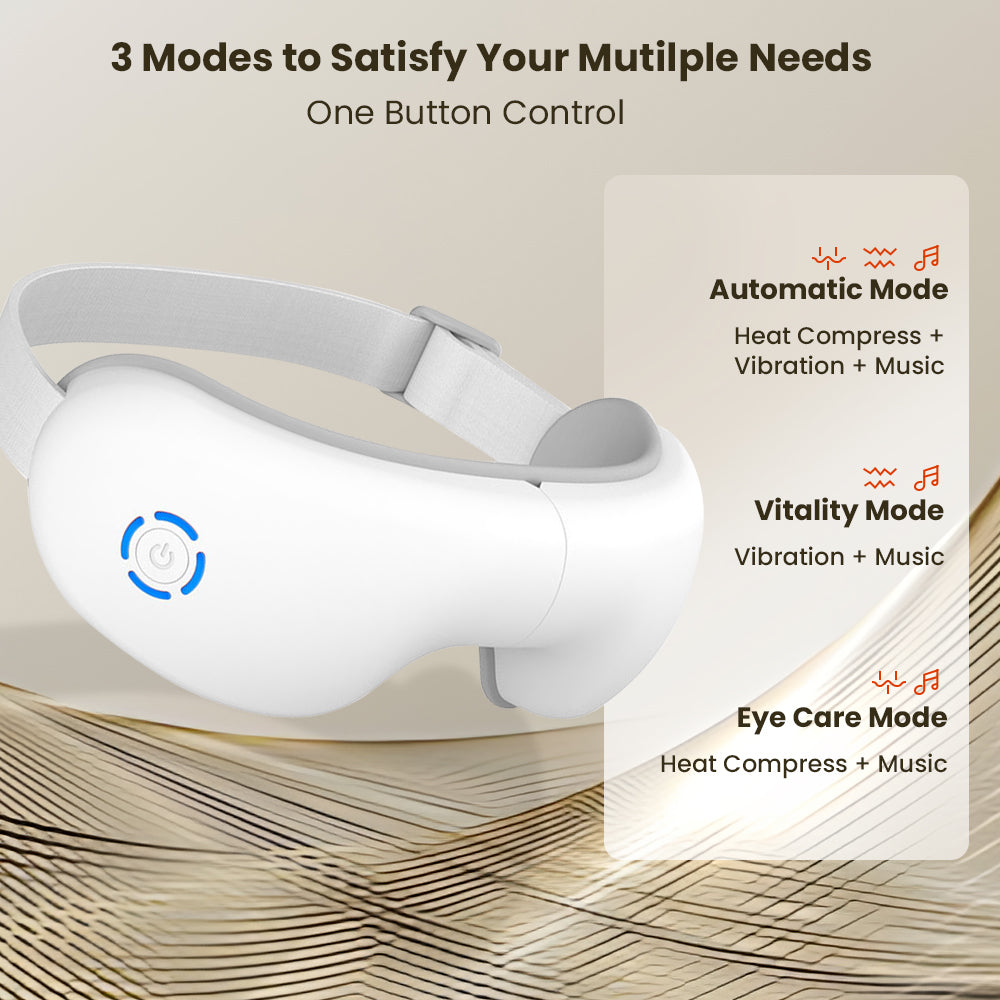Ouwald Eye Massager with Heat & Bluetooth Music, Rechargeable Vibrating Eye Mask Electric Eye Massager for Eye Relax Reduce Eye Strain Dark Circles Dry Eye Improve Sleep, Gifts for Women Men