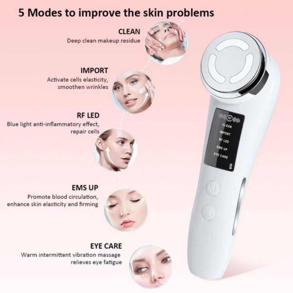 Face Lifting Device EMS Skin Rejuvenation Radio Frequency Womens Skin Care Wrinkle Removal Anti-Aging Beauty Massager 5 Modes Light Therapy Beauty Device