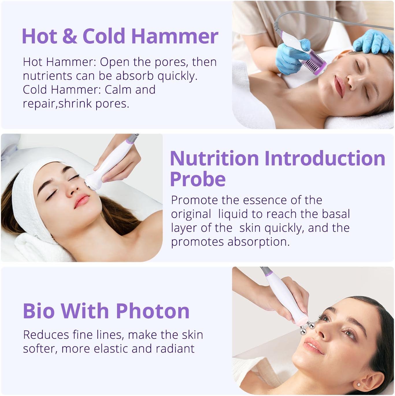 Mieauty Hydro-Facial Machine 6 in 1 Multifunctional Hydrogen Oxygen Facial Hydro Machine Microcurrent Hot Cold Skin Care Hydro-Dermabrasion Facial Microdermabrasion Beauty Machine Blackhead Remove