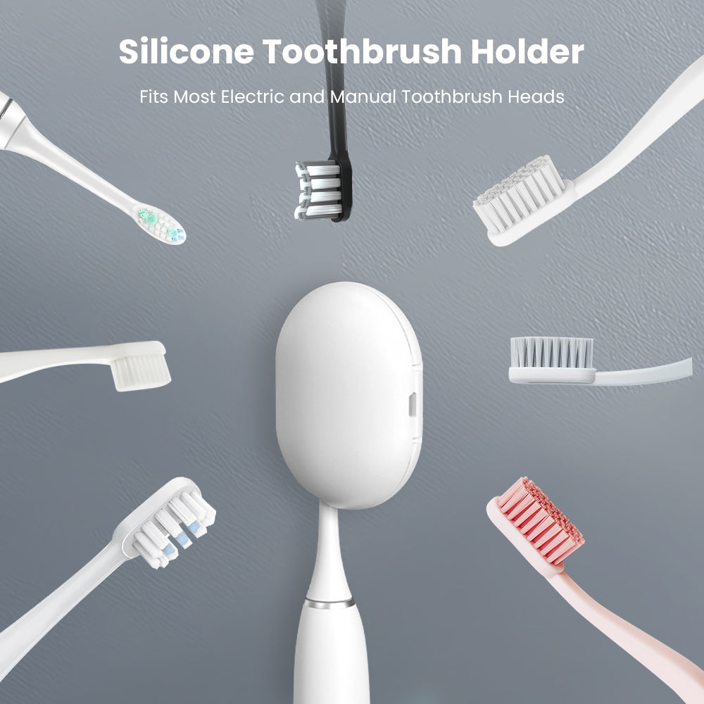 Sextupole UV Sanitizer Toothbrush Case, Portable Mini Toothbrush Holder, Rechargeable Toothbrush Cover Sterilizing for Home and Travel Fits All Toothbrushes for Electric and Manual (White)