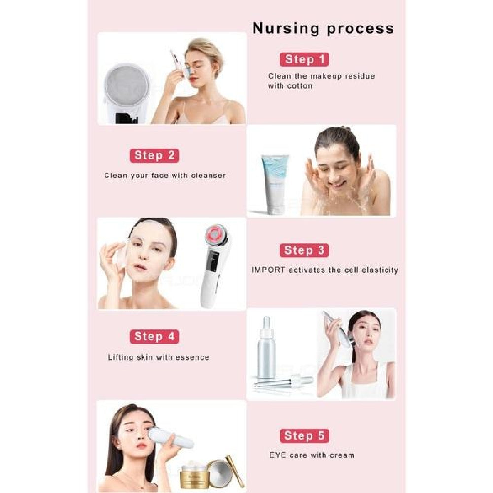Face Lifting Device EMS Skin Rejuvenation Radio Frequency Womens Skin Care Wrinkle Removal Anti-Aging Beauty Massager 5 Modes Light Therapy Beauty Device