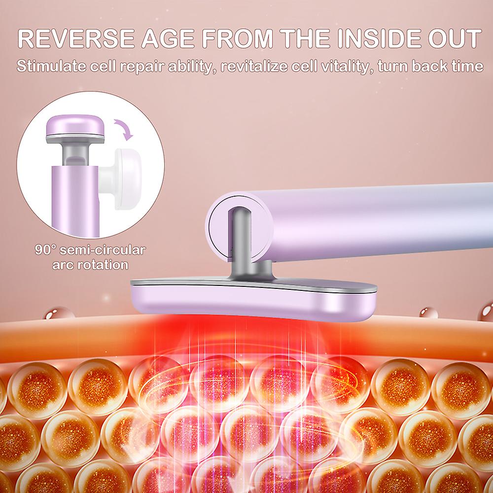 4 In 1 Facial Skincare Therapy Wand EMS Microcurrent Red Light Therapy Vibration Face Lifting Anti-aging Skin Tightening Eye Neck Massage Beauty Devices