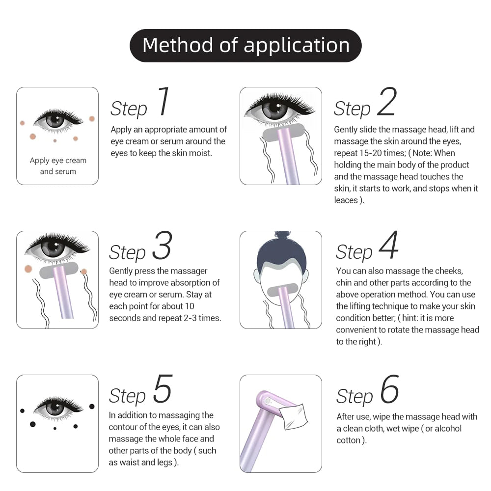 4 In 1 Facial Skincare Therapy Wand EMS Microcurrent Red Light Therapy Vibration Face Lifting Anti-aging Skin Tightening Eye Neck Massage Beauty Devices