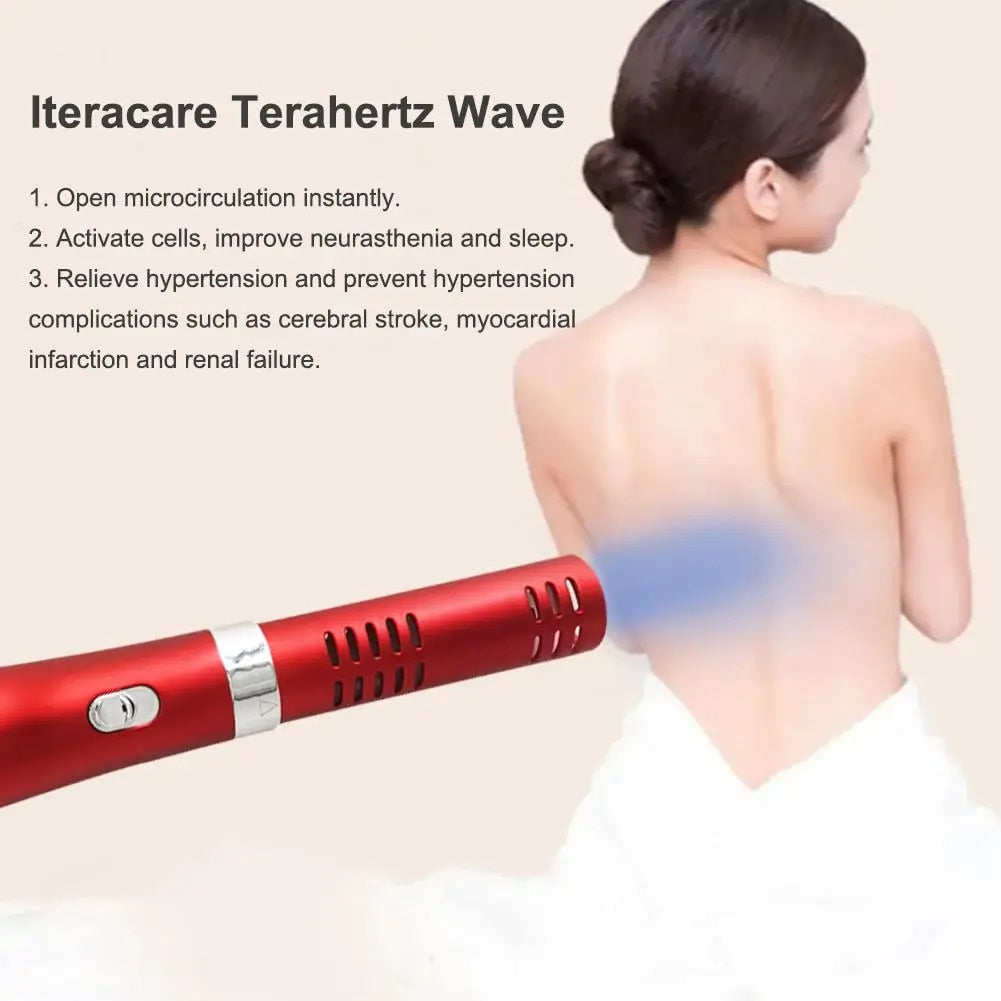 Mieauty Terahertz Therapy Devices Thz Blower Wand Healthy Physiotherapy Plates Electric Heating Therapy Massage Wand -Red