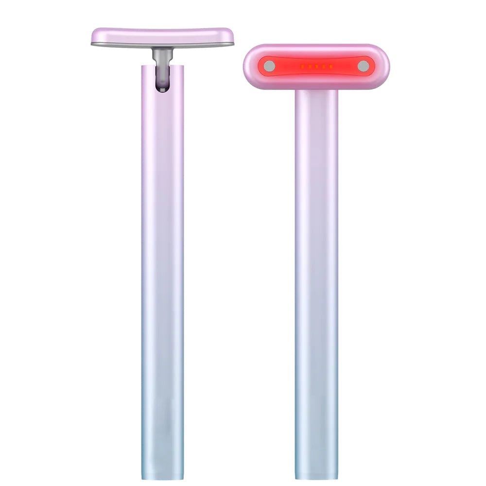 4 In 1 Facial Skincare Therapy Wand EMS Microcurrent Red Light Therapy Vibration Face Lifting Anti-aging Skin Tightening Eye Neck Massage Beauty Devices