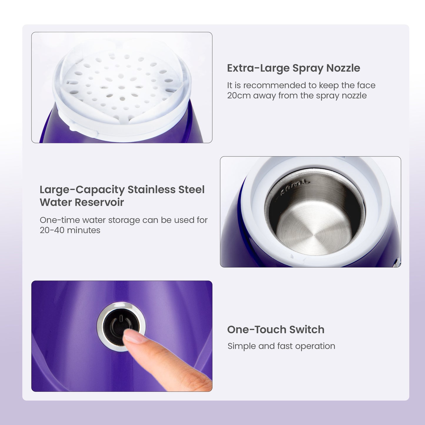 Ouwald Facial Steamer, Nano Ionic Face Steamer for SKin Moisturizing Home Spa with Headband, Face Brush & Blackhead Removal Kit