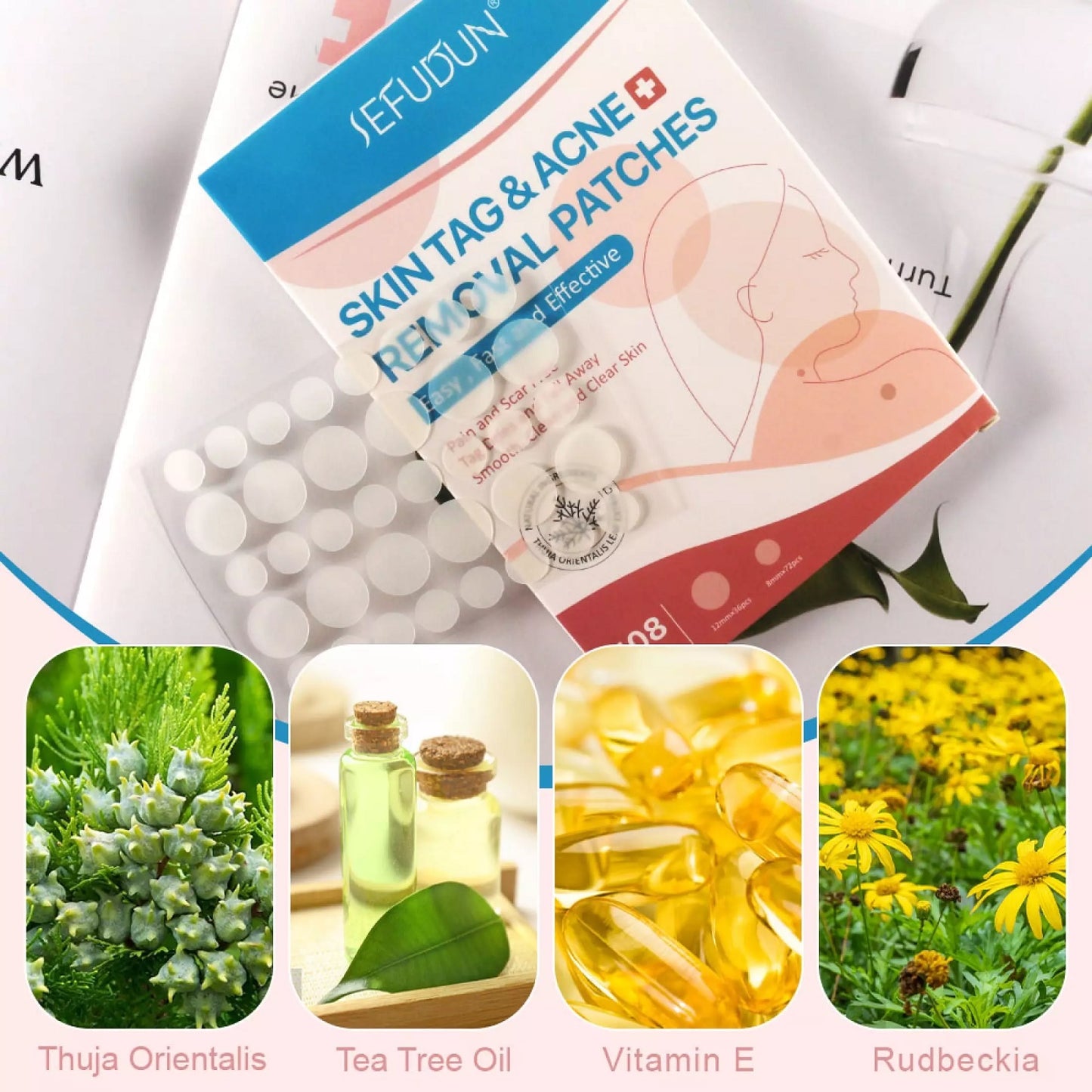 Mieauty Ingredients And Effective Remover Tag 108PCS Removal Tag And Skin Improved Patch