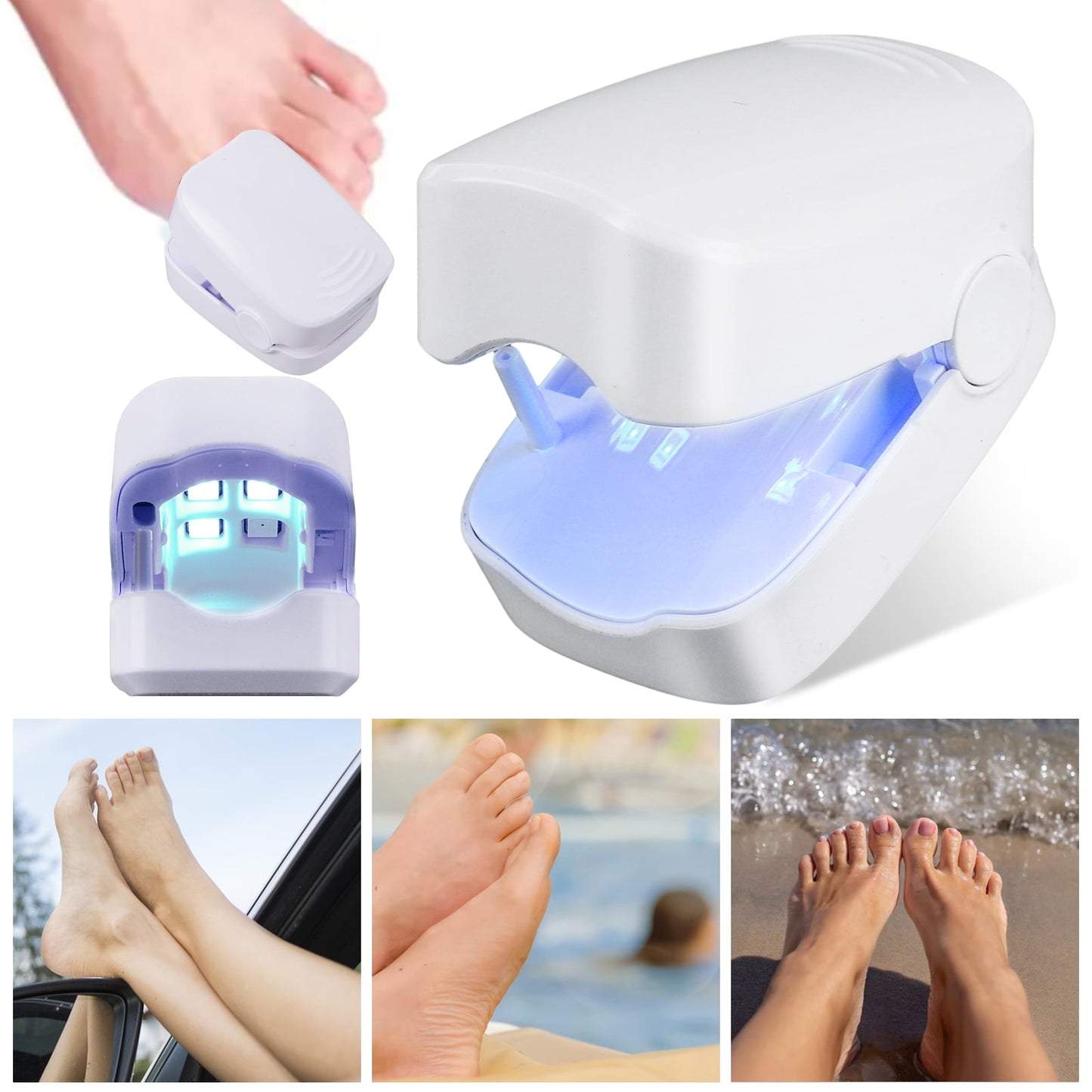 Mieauty Nail Fungus Cleaning Laser Device, Nail Fungus Laser Treatment for Damaged Discolored Thick Toenails & Fingernails, Rechargeable Nail Fungus Remover for Home Use