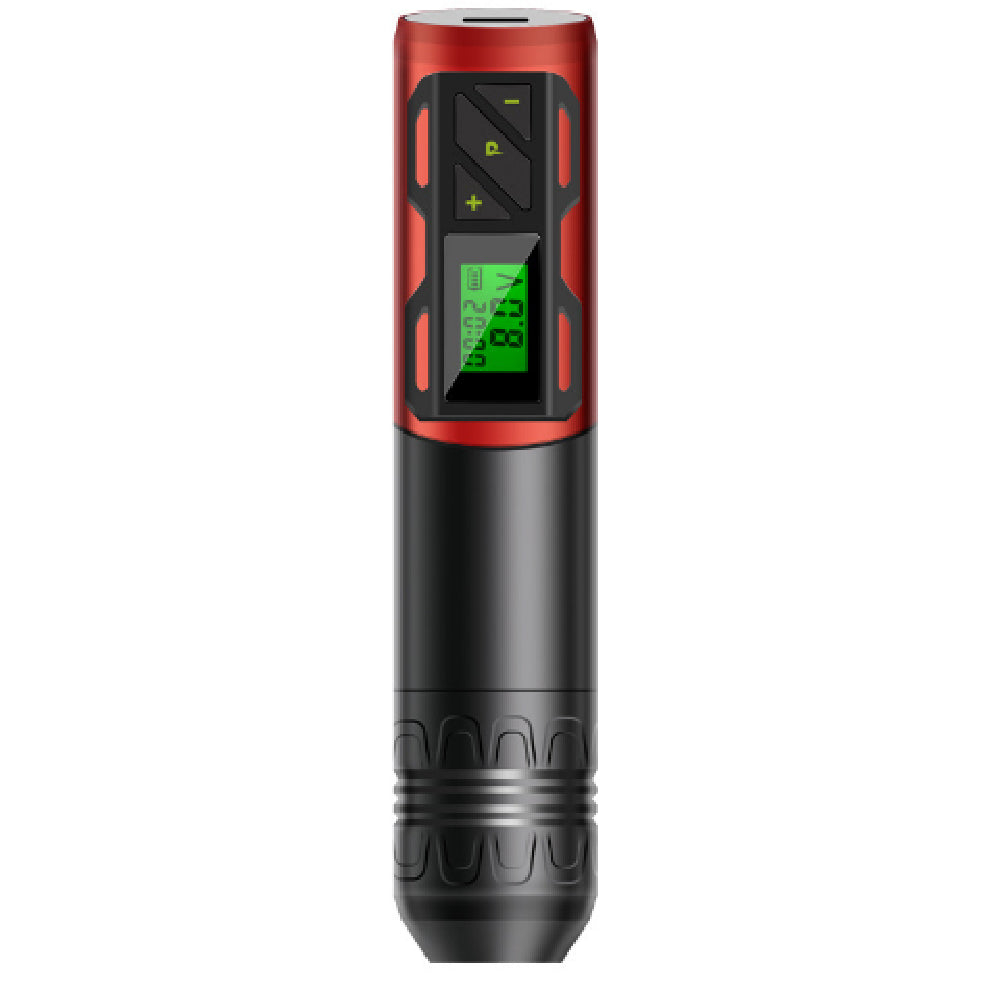 Pro Tättooing Kit, Wireless Tättooed Machine Kit with LED Display, Rechargeable 1800mAh Battery Cordless Rotary Tättooing Pen Set for Artists and Beginners, Red