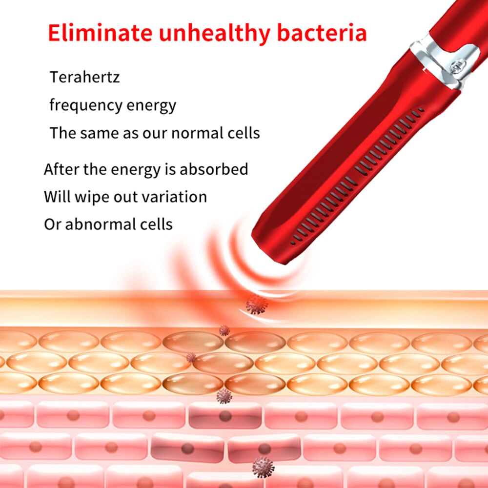 Mieauty Terahertz Therapy Devices Thz Blower Wand Healthy Physiotherapy Plates Electric Heating Therapy Massage Wand -Red