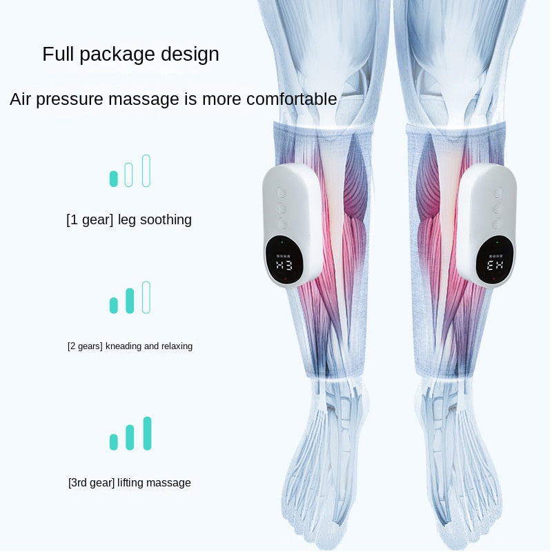 Leg Massager, Leg Compression Massager for Circulation and Swelling, 3 Modes and 3 intensities of Leg Massager with Heat and air Compression for Legs Tired and Legs Pain Relief. (Single)