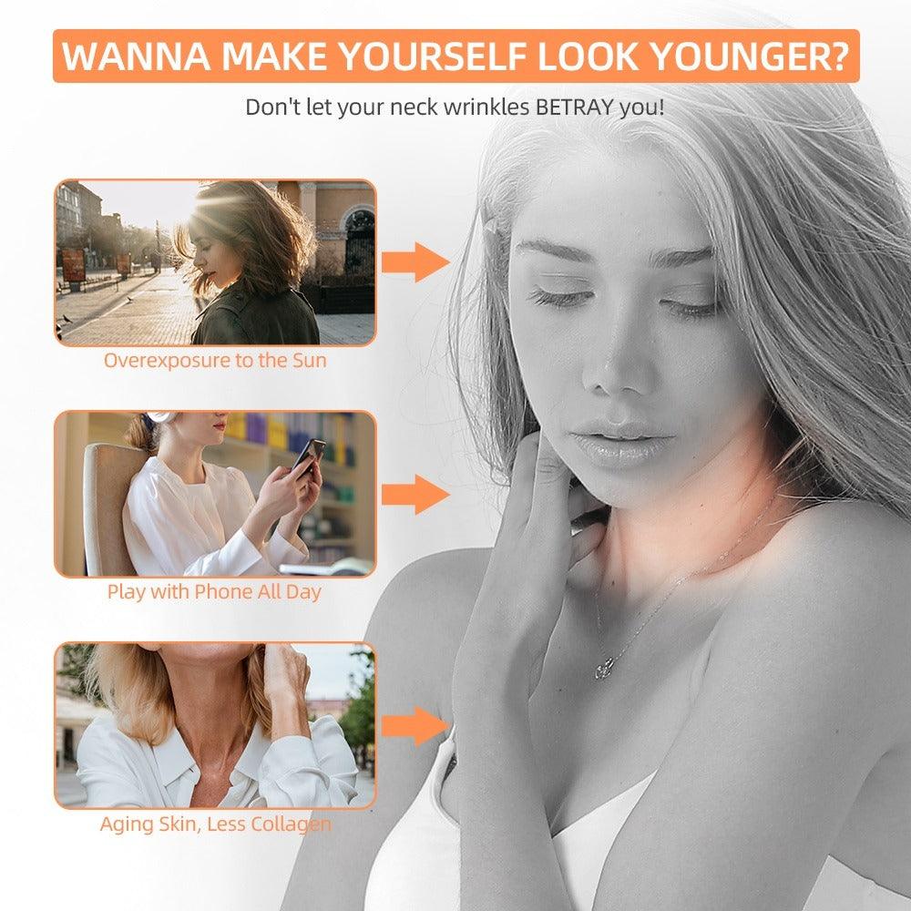 Mieauty Facial Massager for Face Lift Neck Massager, 3 Color LED Face Skin Rejuvenation for Face & Neck Beauty Device Anti Wrinkle Skin Care Tools