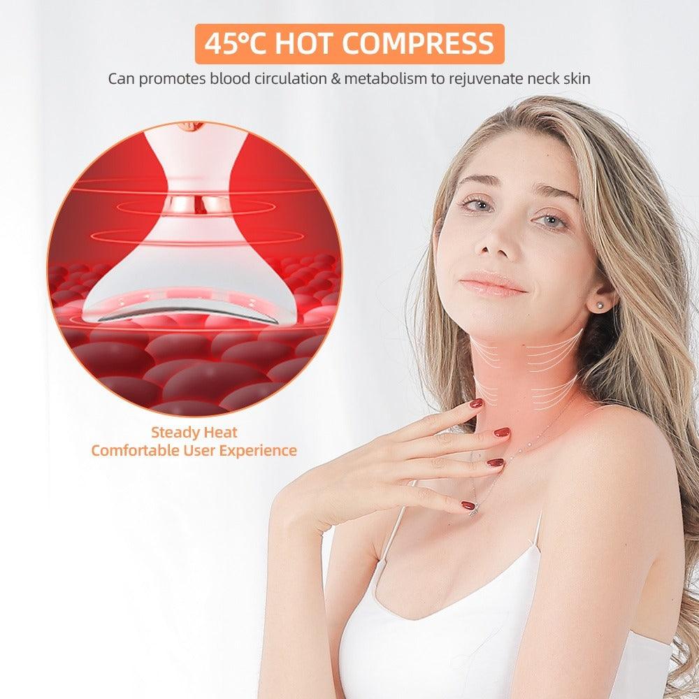 Mieauty Facial Massager for Face Lift Neck Massager, 3 Color LED Face Skin Rejuvenation for Face & Neck Beauty Device Anti Wrinkle Skin Care Tools
